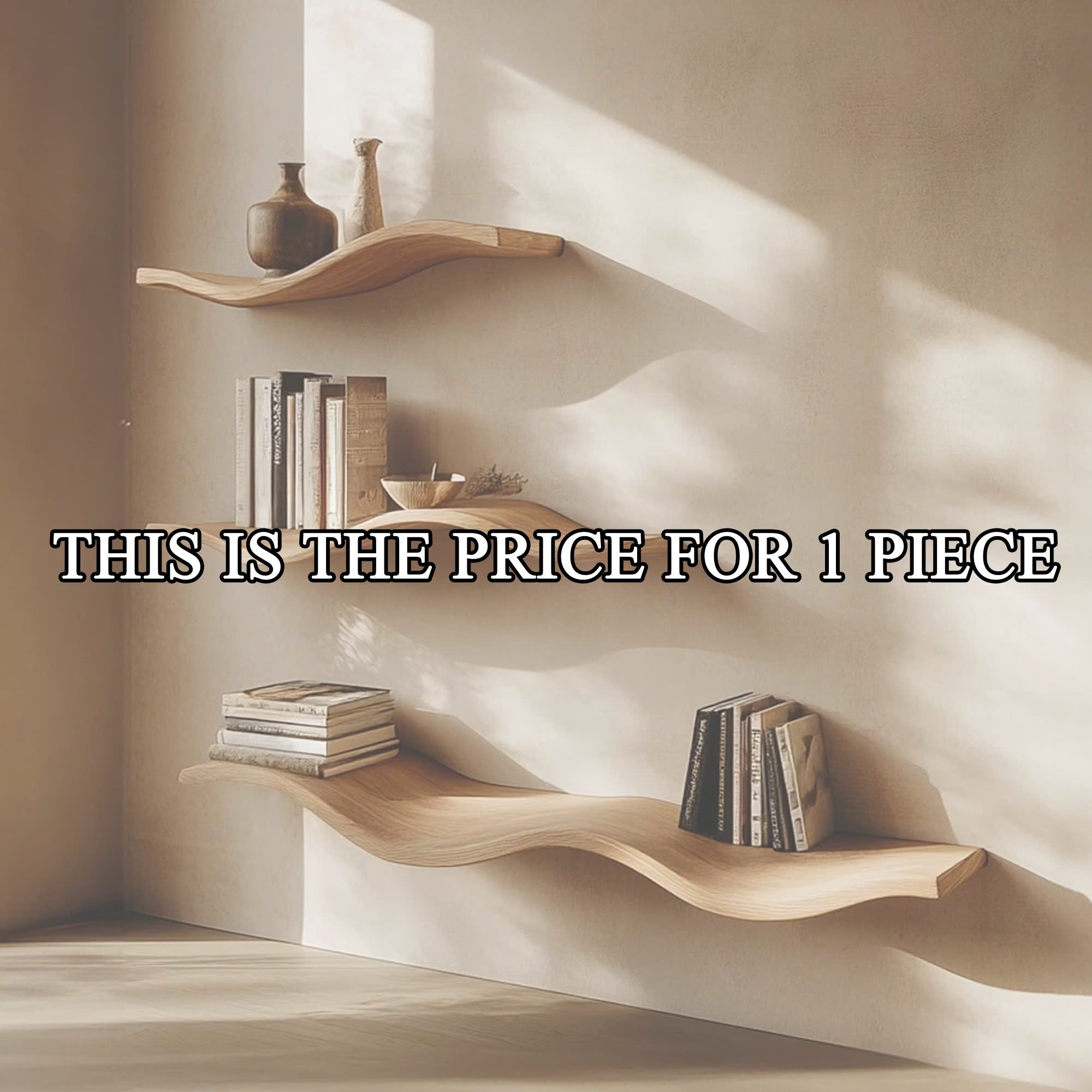Wavy Live Edge Rustic Floating Shelves Decor Bedroom New Year Custom Shelves